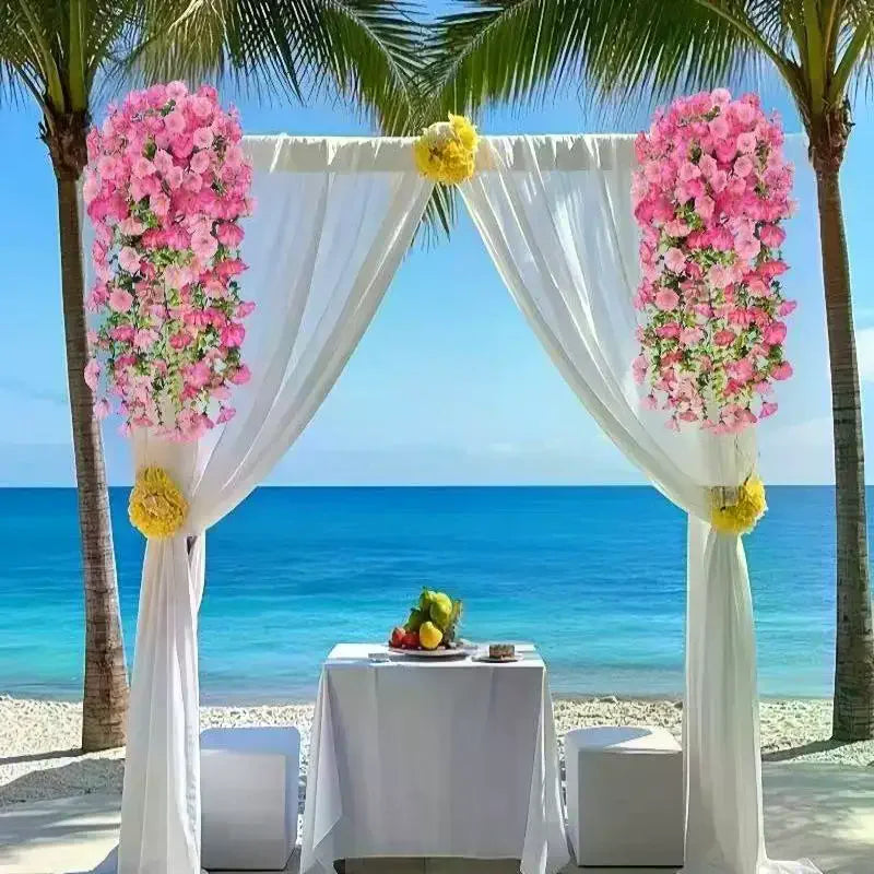 2/4Pcs Versatile Outdoor UV-Resistant Artificial Morning Glory & Eucalyptus Hanging Decor Perfect For Home Garden And Weddings Qme