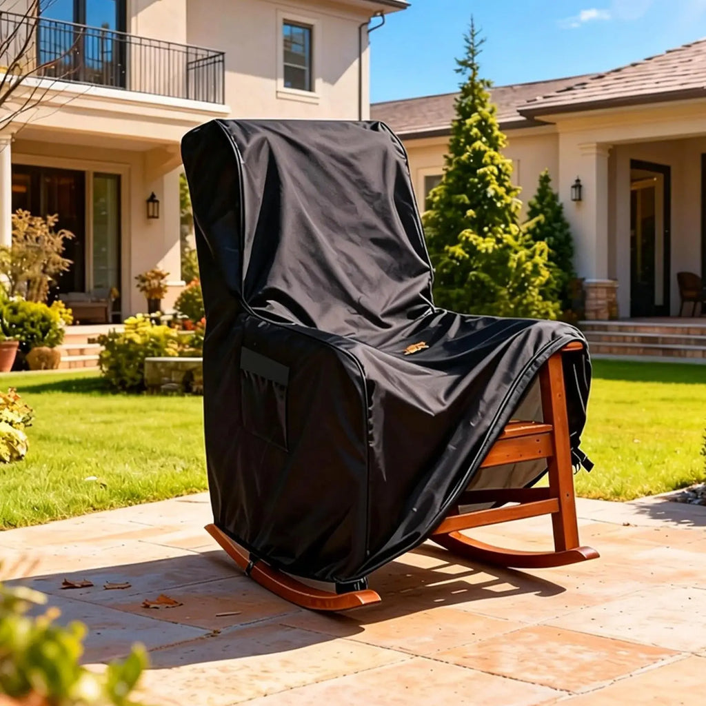 Rocking Chair Cover Outdoor Recliner Protector Heavy Duty Furniture Cover for Patio Lawn Backyard Porch Balcony Garden Camping Qme