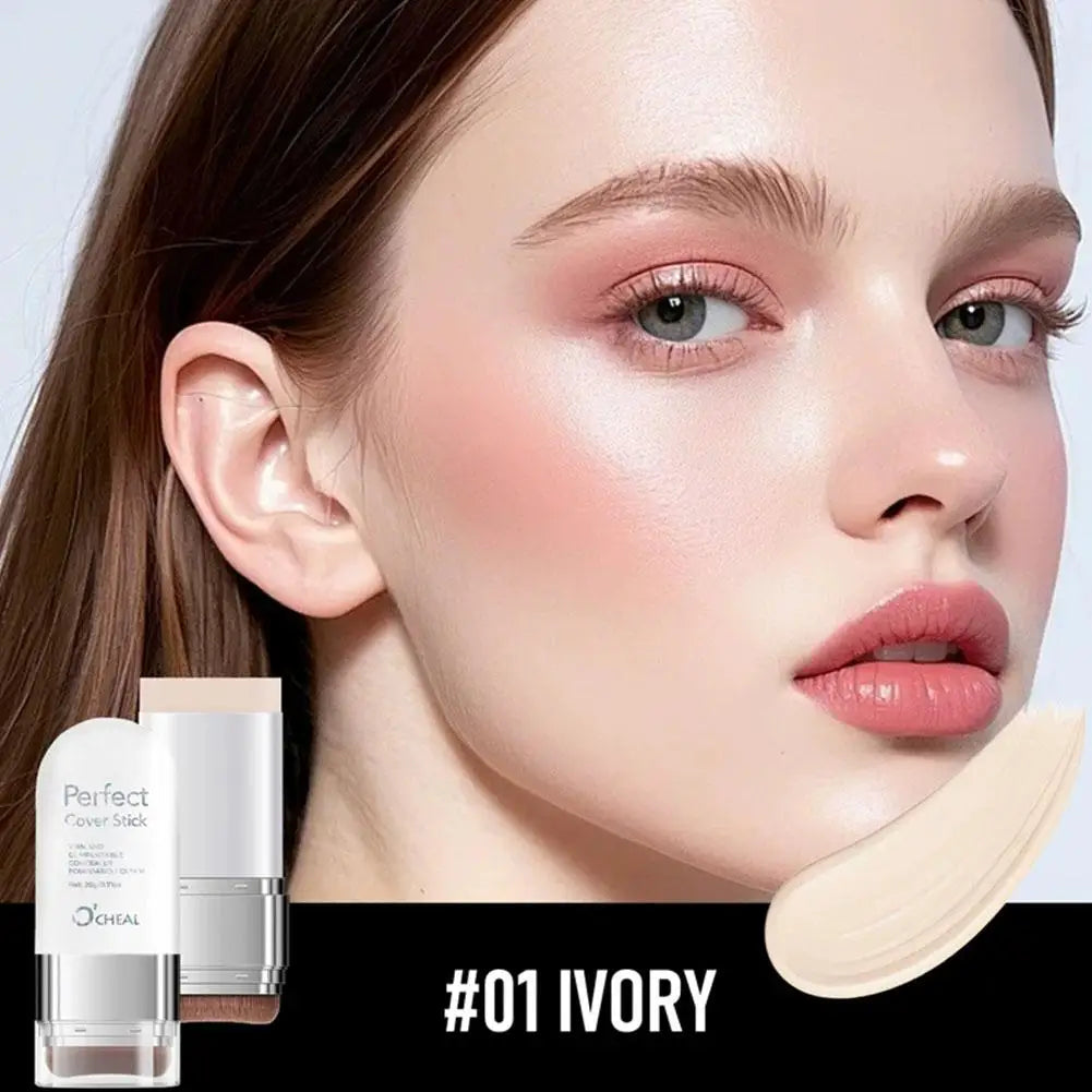 Perfect Cover Stick Concealer Foundation Stick, Lightweight Natural Coverage, Smooth Texture Easy Application For Daily Makeup Qme