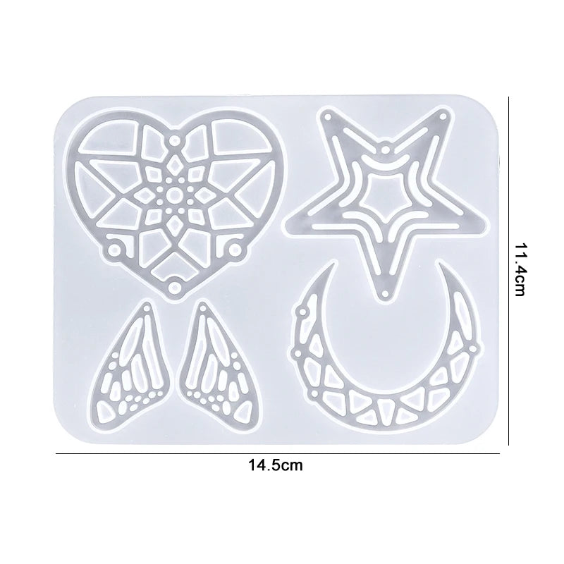 Earring Resin Silicone Molds Pendant Molds Epoxy Resin Molds DIY Craft for DIY Women Earrings, Pendants, Rings, Jewelry Making Qme 23