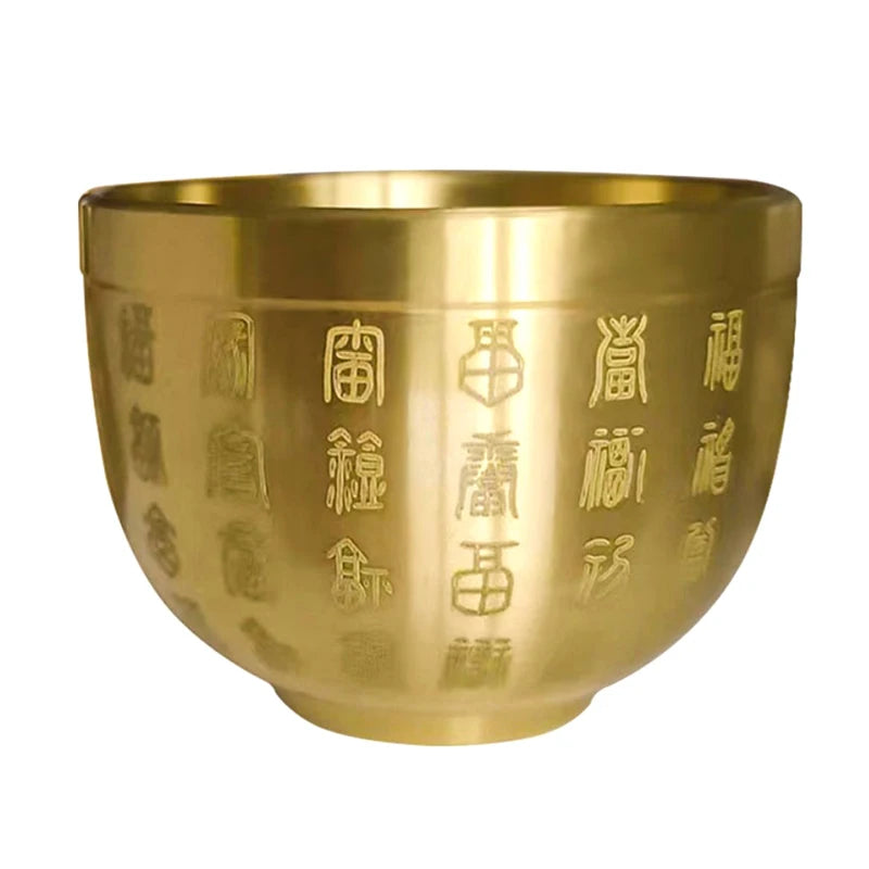 Pure Brass Baifu Cylinder Feng Shui Lucky Fortune Cornucopia Living Qme