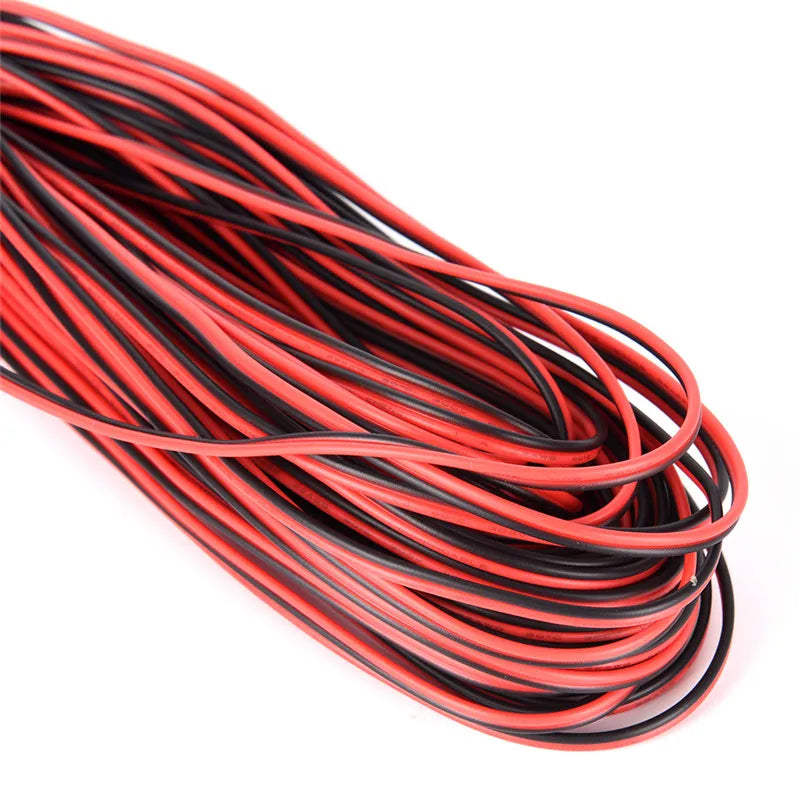 2Pin 10m Cars Motorcycle Electric Wire Cable Red/Black Connector For Led Light Qme