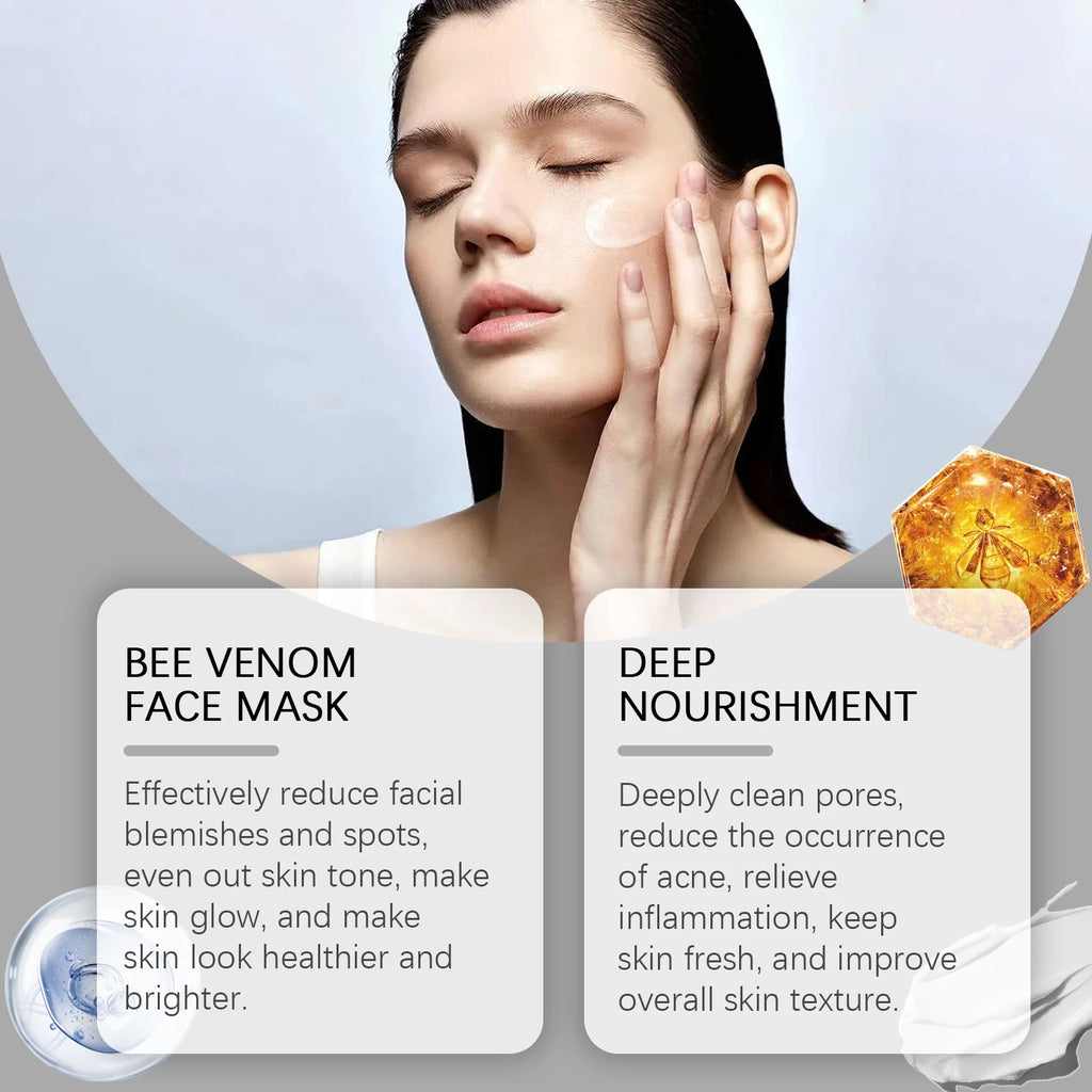 Propolis Facial Mask Moisturizing Brightening & Pore Purifying Soothing Bee Venom Firming Skin Facial Care Mask Nourishing Qme