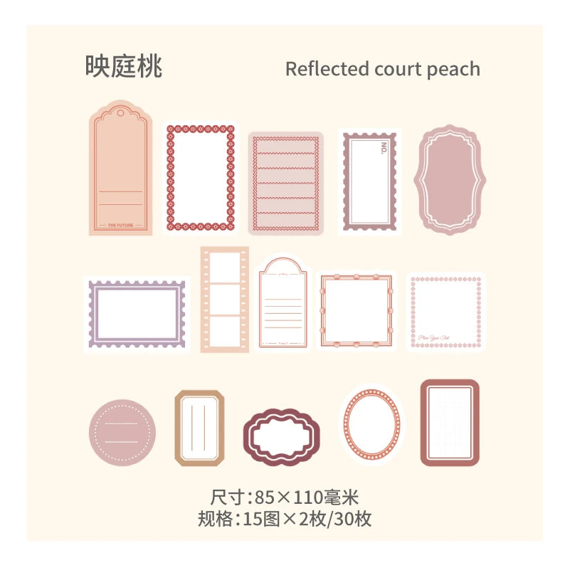 30pcs Minimalist frame label Stickers Art Collage Junk Journal DIY Scrapbooking Supplies Craft Aesthetics Stickers Marking Qme 6