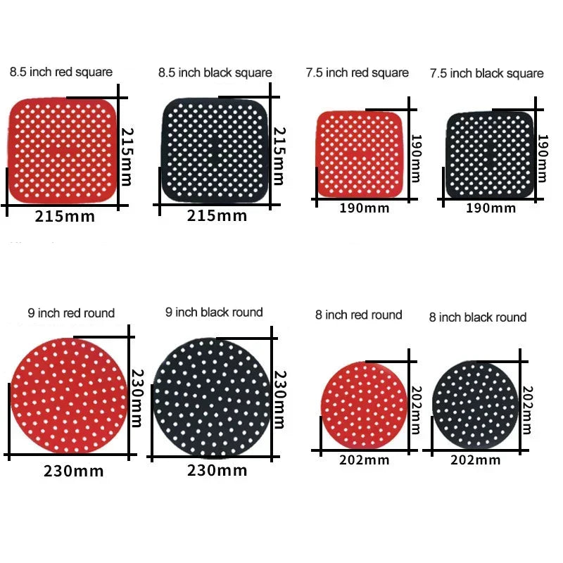 Food Grade Silicone Air Fryer Liner Non-stick Baking Mat Reusable Qme