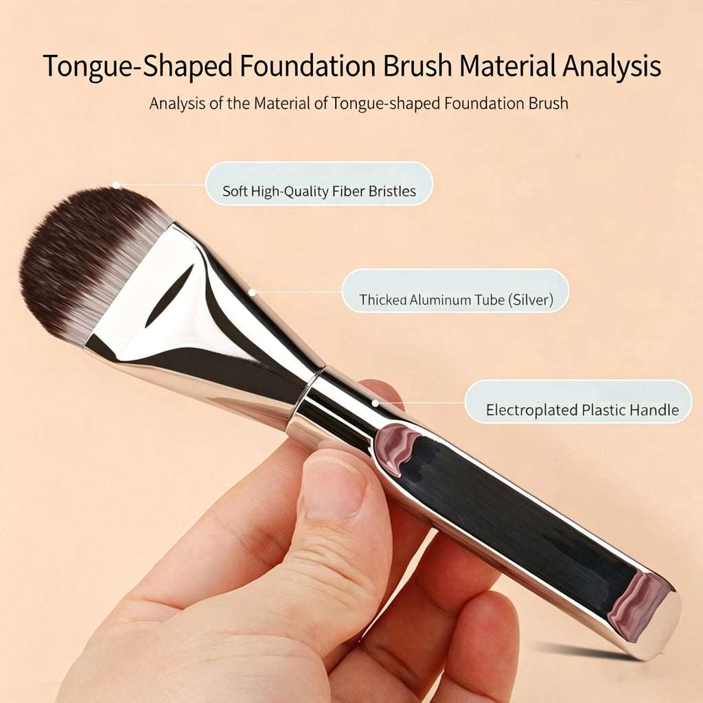 Tongue-shaped Foundation Brush Ultra-thin Seamless Base Makeup Qme