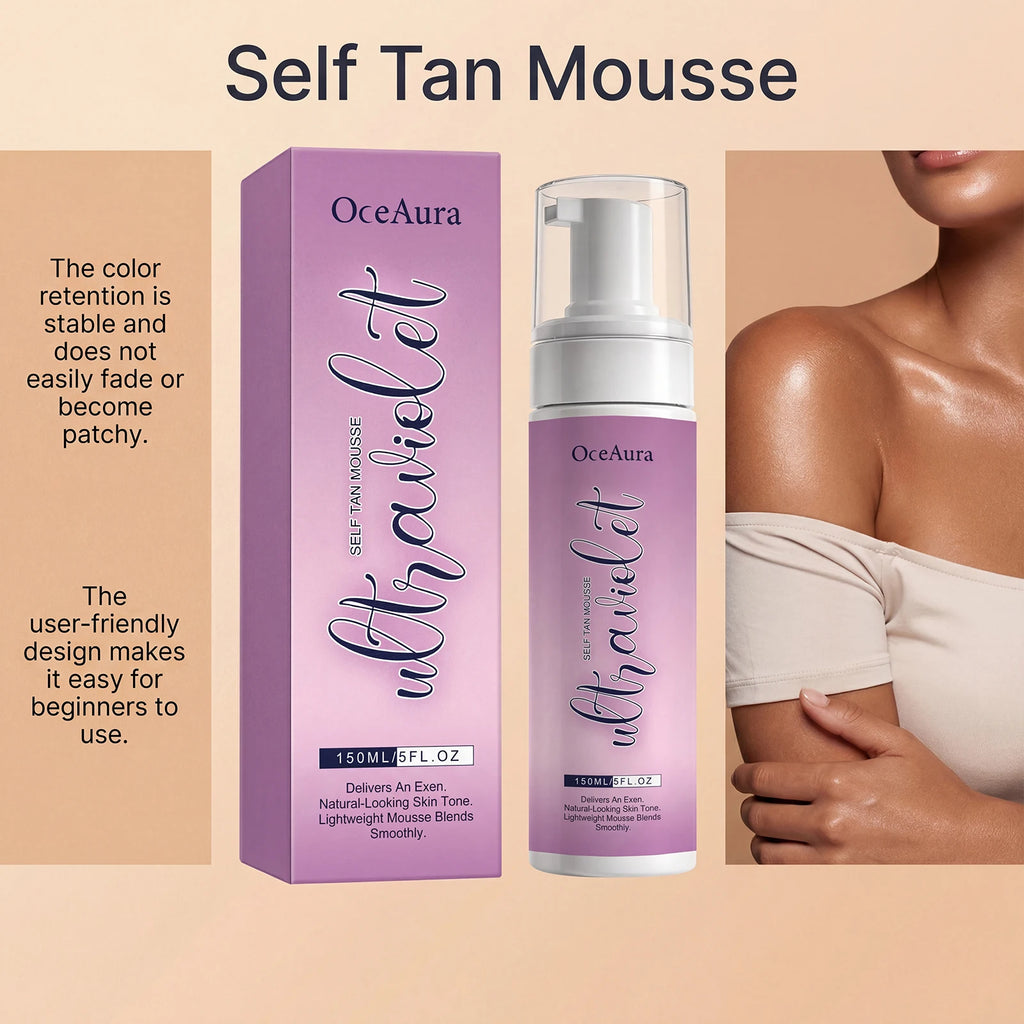 Self Tan Mousse Sunless Tanning Foam Natural Bronzing Sunless Tanner for Body Instant Glow Moisturizing Foam Help Darken Glowing Qme