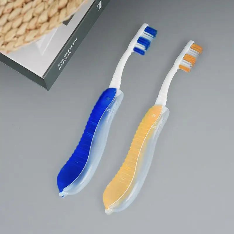 Compact Folding Toothbrush Foldable Design Travel Pocket Suitable Qme Black one size