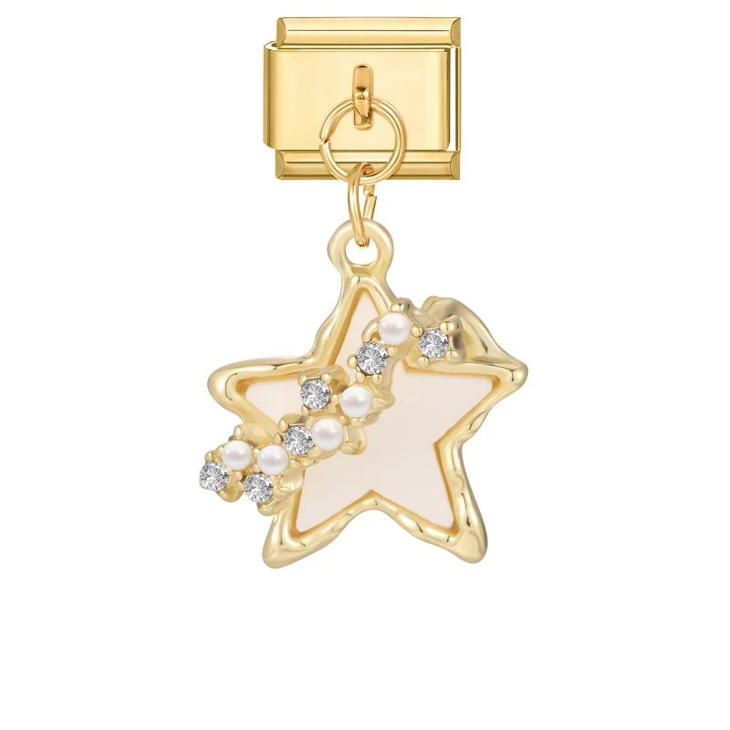 Luxurious Italian Steel Stainless Pendants Inlaid Artificial Zircon
