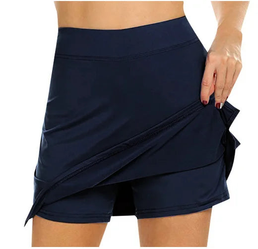 S-4Xl Skirt Ladies Large Size High Waist Slim Slimming Short Skirt A-Line Shorts Tennis Sports Short Skirt Women Qme DBU XL