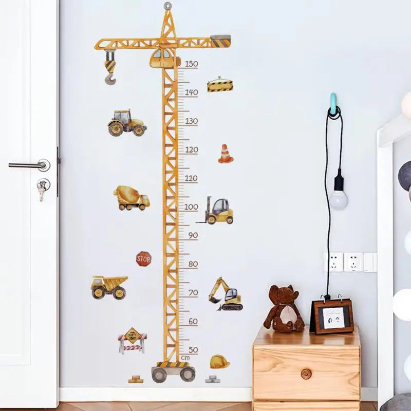 Measurement Decal Removable Self-adhesive Vinyl Cartoon Crane Qme