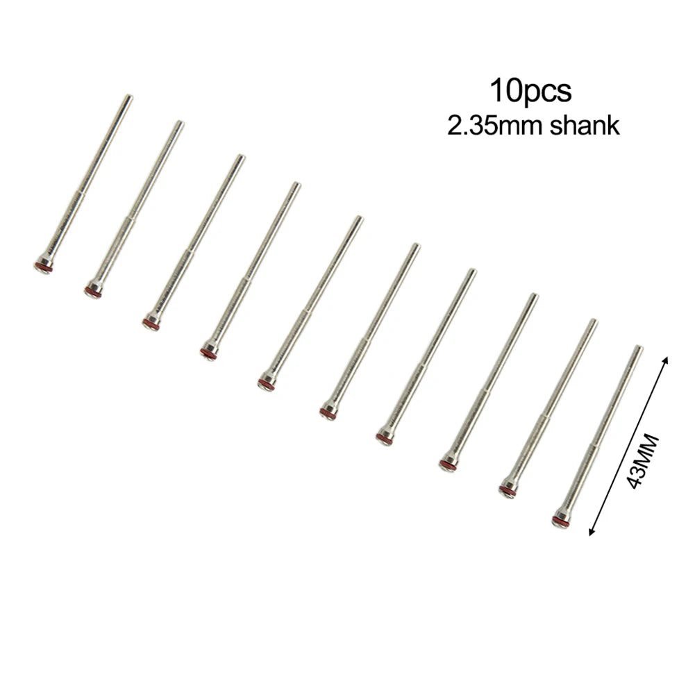 10pcs Polishing Shank Mandrel Burs Rotary Tool For Polisher Machine Tool 2.35mm Shaft Diameter: 3/32"- 2.35mm Qme
