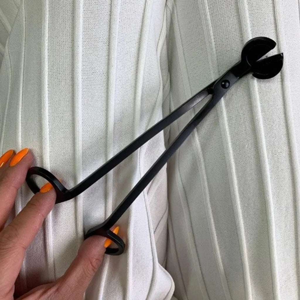 Stainless Steel Candle Extinguishing Tool Candle Trimmer Candle Scissors Candle Killing Hook Clipper Cutter Tool Black Qme