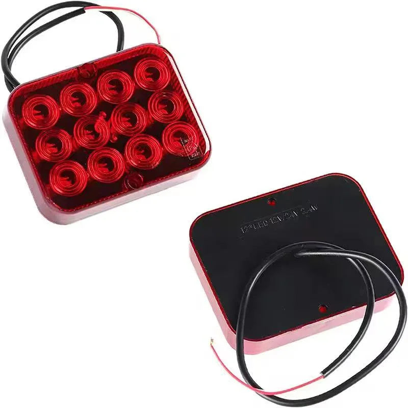 12V 24V 12 LED Waterproof Rear Tail Fog Light Driving Lamps Safety Qme