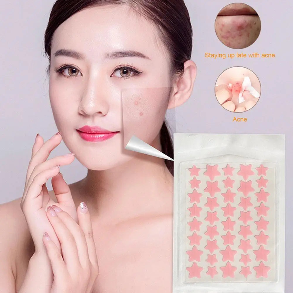 35/40Pcs Colorful Cute Star Heart Shaped Acne Treatment Sticker Invisible Acne Cover Removal Pimple Patch Skin Care Qme