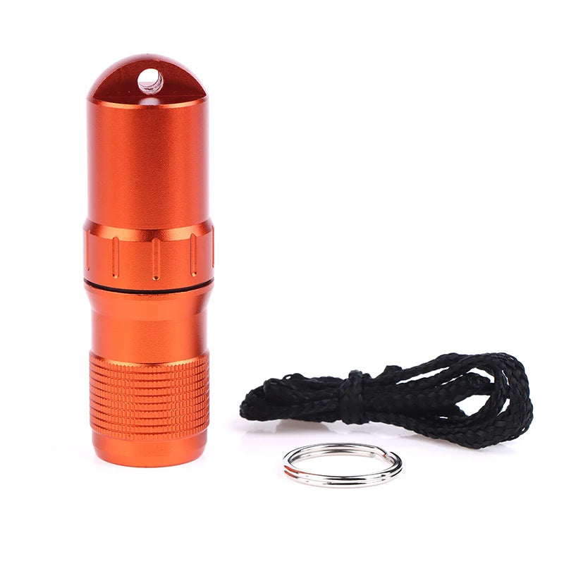 Portable Pill Case Waterproof EDC Container Capsule Airtight Aluminum Qme Orange