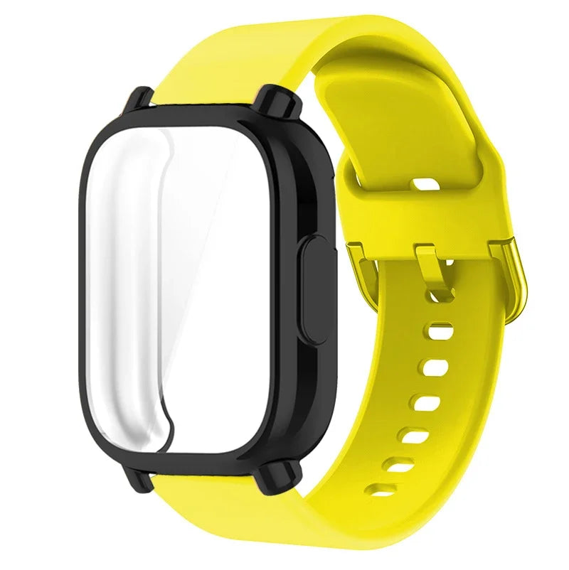 Protector Case+Silicone Strap For Xiaomi Redmi Watch 5 active/5 Lite Full Cover Screen TPU Soft Shell and Breathable Sport Band Qme YB For Redmi 5 Lite