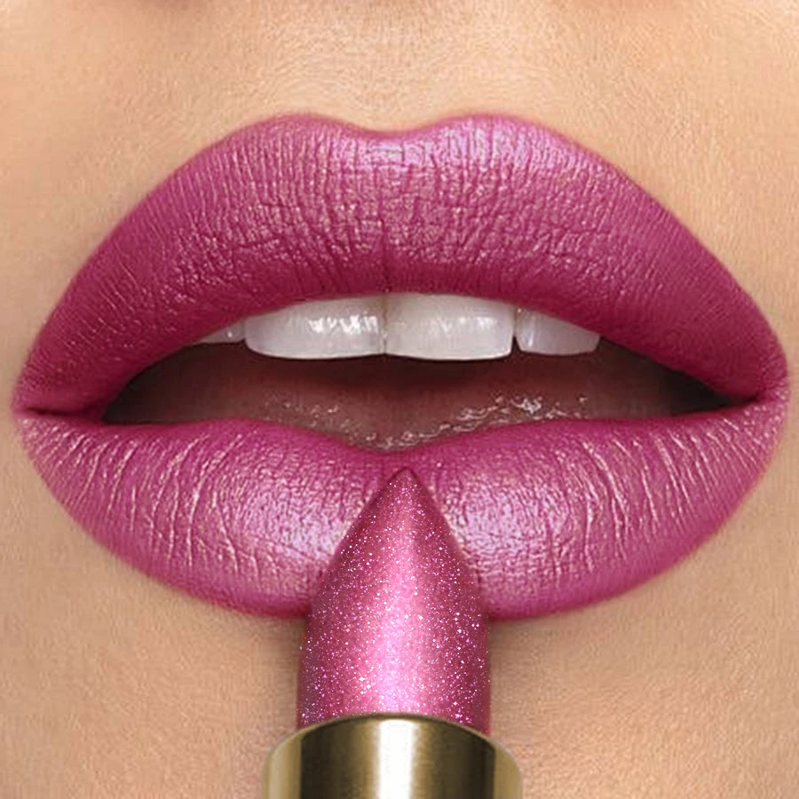 16 Colors Metallic Glitter Shiny Lipstick Lip Tint Waterproof Senior Qme 105