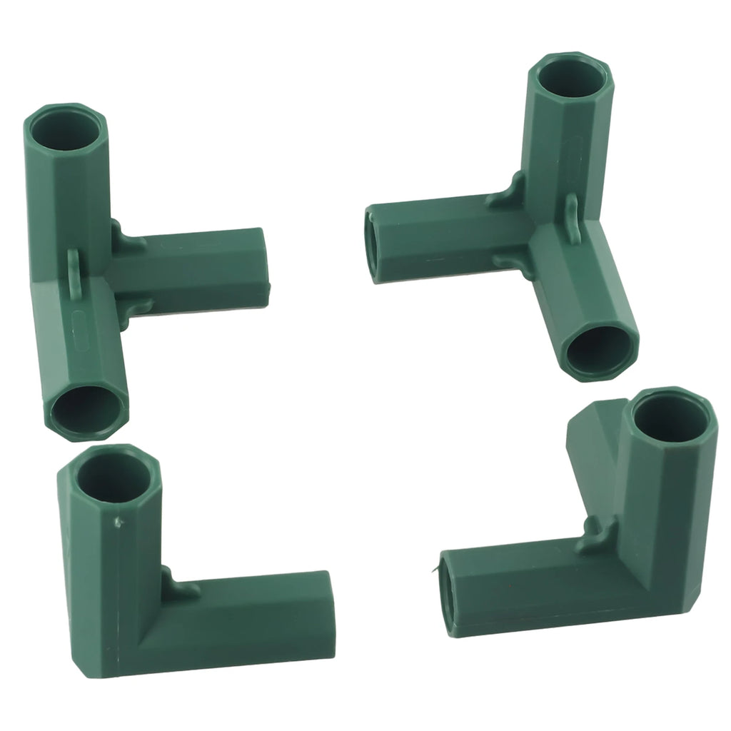 4 Pcs Plants Connectors Kit Plastic Greenhouse Frame Canes Building Connector Set 16-17mm Outdoor Garden Structure Pole Joints Qme