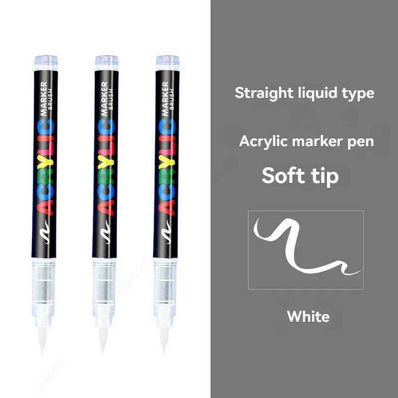 12 Pcs Black/White Premium Soft Tip Acrylic Marker Set Black White Acrylic Markers for Wood Ceramic Festival Craft Making Qme