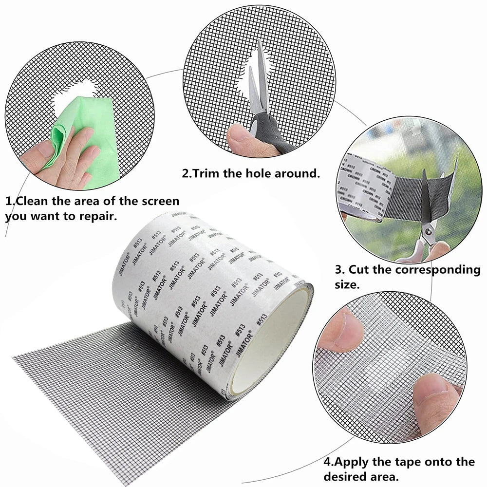 Window Mosquito Net Repair Tape Self-Adhesive Window Screen Repair Patch Strong Anti-Insect Fly Mesh Broken Holes Repair tape Qme