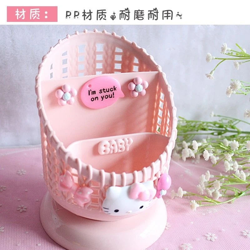 Hello Kitty Cartoon Pencil Holder Stylish Office Storage Box Qme