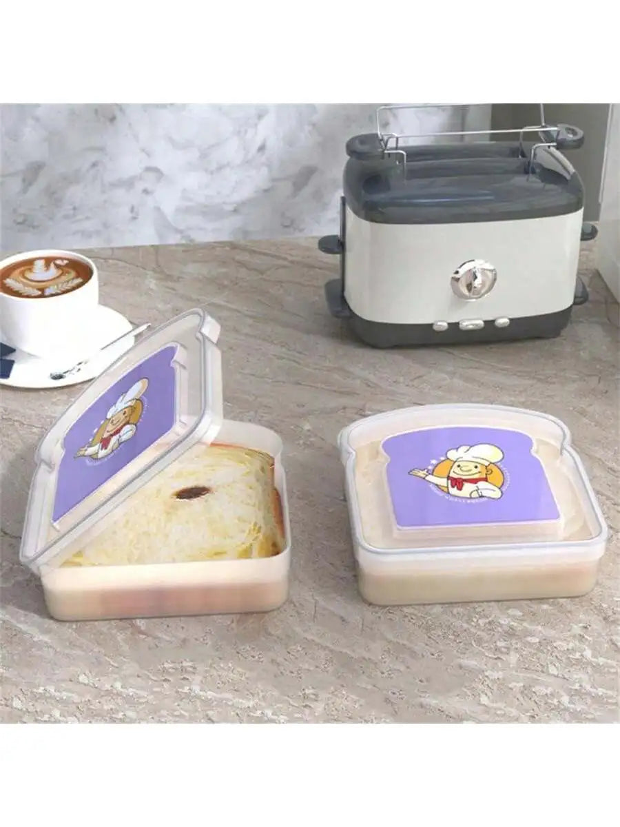 Portable Toaster Sandwich Box Transparent Tape Bread Dessert Food Qme