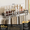 Kitchen Storage Basket Toilet Accessories Bathroom Aluminum Wall Qme Gray 60cm Hook