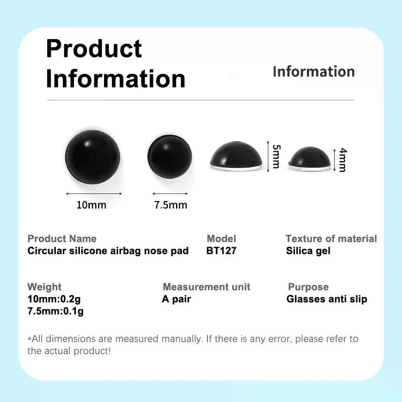 Anti Slip Eyeglasses Nasal Supports Silicone Invisible Glasses Air Qme