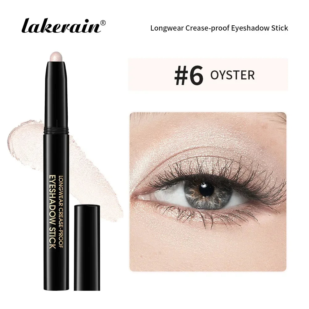 Matte Blue Eyeshadow Stick Pencil Waterproof Monochrome Glitter Pearly Eyeshadow Makeup Soft Natural High Pigmented Long-Lasting Qme 06