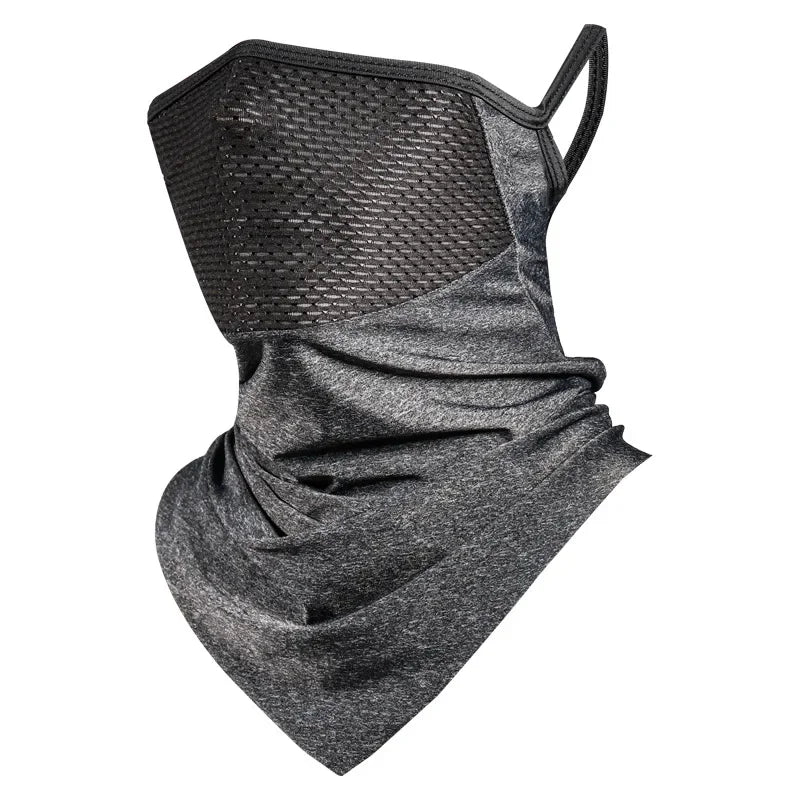 Summer Men Mask Full Face Bicycle Neckerchief Cycling Bandana UV Protection Mask Breathable Ice Silk Outdoor Hanging Ear Scarf Qme