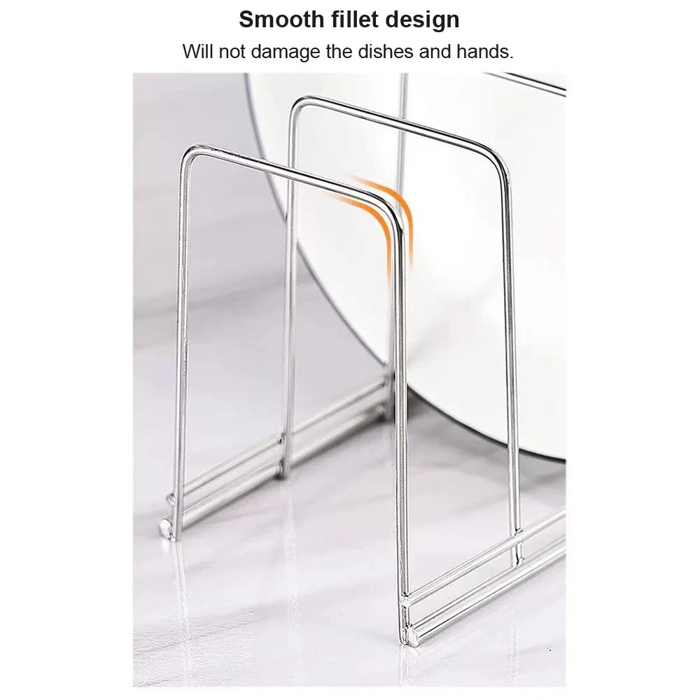 Stainless Steel Dish Draining Rack Multipurpose Silver Plates Storage Rack Space Saving Bowls Plates Drainer Holder Kitchen Qme