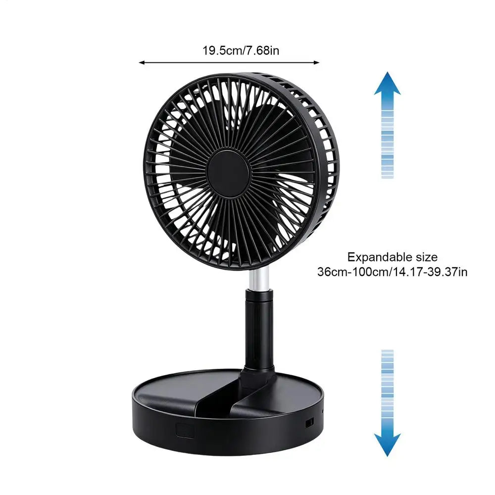 Portable Fan Bedroom 185-Degree Tilt Quiet Blower Silent Foldable Qme China Mainland Black