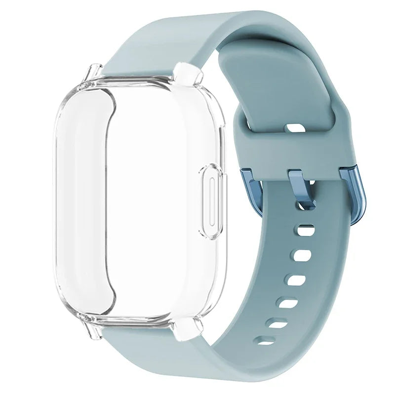 Protector Case+Silicone Strap For Xiaomi Redmi Watch 5 active/5 Lite Full Cover Screen TPU Soft Shell and Breathable Sport Band Qme