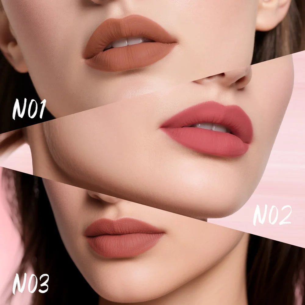 O TWO Matte Lipstick Lip Tint 3 Colors Waterproof Long Lasting Qme
