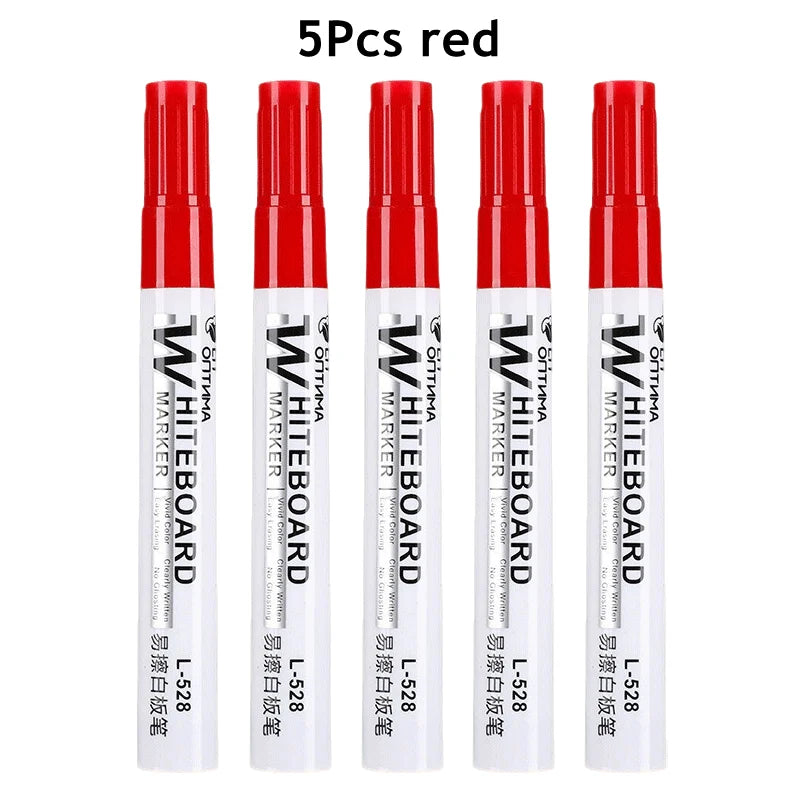 1/20/100Pcs Erasable Whiteboard Marker Pen Blackboard Marker for Classroom Glass Office School Stationery White Board Marker Qme 5Pcs Red