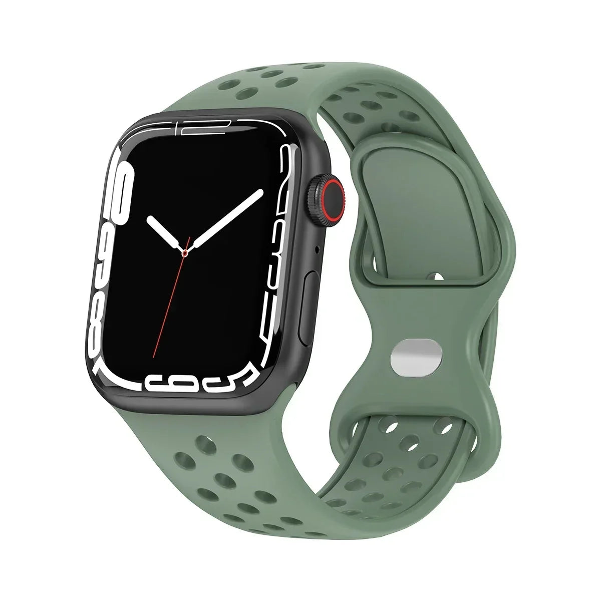 Silicone Strap for Apple Watch Band Ultra 2 49mm 38mm 42mm Sport Bracelet iWatch Series 9 8 7 41mm 45 mm 7 6 SE 5 4 3 44mm 40mm Qme Green 38MM 40MM 41MM