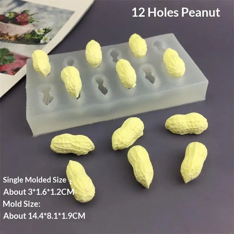 2 8 12-Cavity Peanut Design Food Grade French Mousse Cake Mould Qme 12 Consecutive