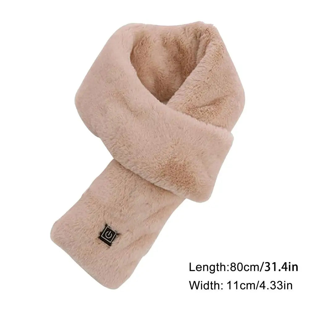 Electric Heated Scarf USB Charging Soft Heating Neck Wrap Winter Electric Scarf with 3 Temperature Settings for Women Qme Coffee