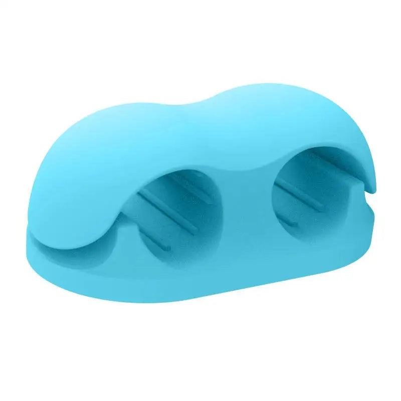 Self-adhesive Silicone Pen Holder Anti-slip Anti-loss Organizer Qme Blue Double holes