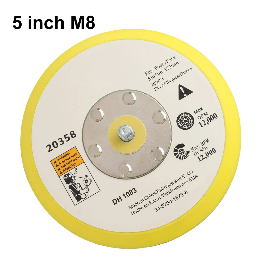 2/3/5 Inch Polishing Sanding Disc M6/M8 Backing Pad Hook /Loop Backer Plate Polishing Pad For Pneumatic Sander Qme 5 inch