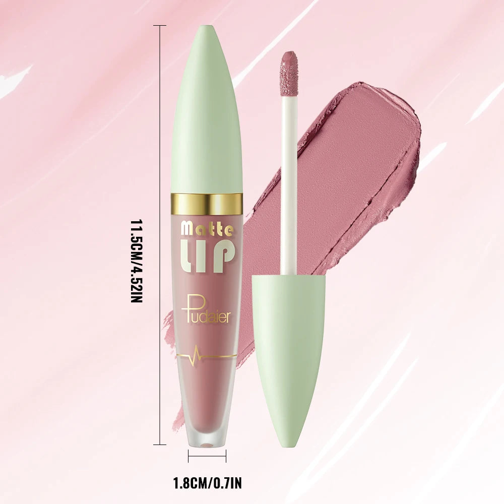 Matte Lip Glaze Waterproof Long Lasting Pigment Smooth Liquid Qme