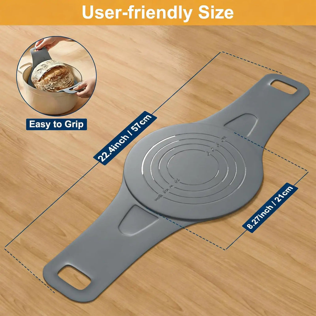 Bread Sling Round Non-stick Silicone Mat With Long Handles Bread Making Tools For Kneading Proofing Cutting Batter Flour Cooking Qme