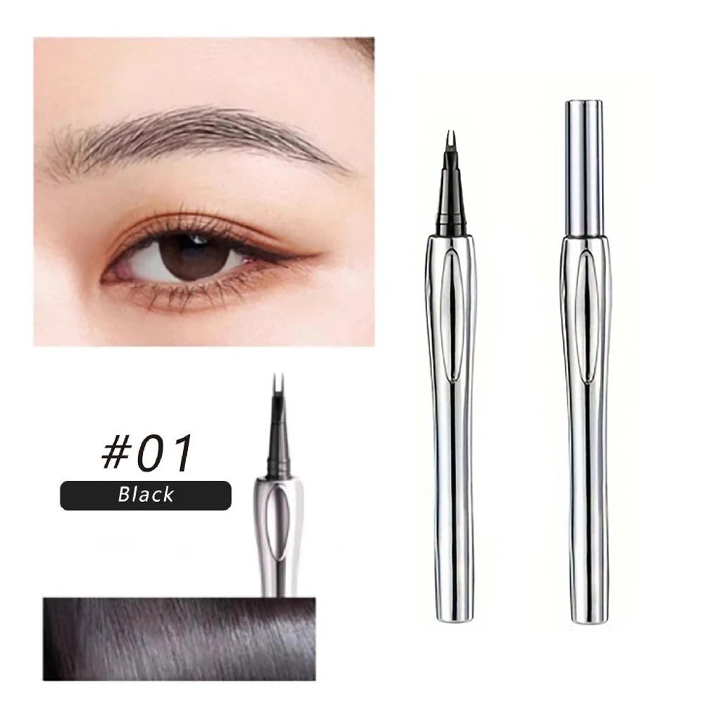 3 Colors 2-Point Wild Eyebrow Pencil Long-Lasting Waterproof Thin Liquid Silkworm Korean Makeup Brow Tattoo Gripping Pen Qme 01