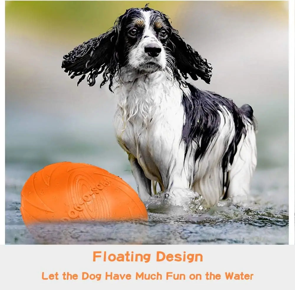 Pack dog frisbee, durable pet interactive toy rubber, suitable for outdoor training of medium-sized and large dogs Qme