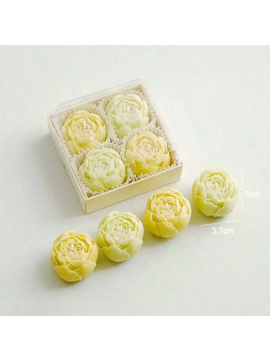 Hand Made Rose Fragrance Scented Candles Bouquet Home Decoration Qme green
