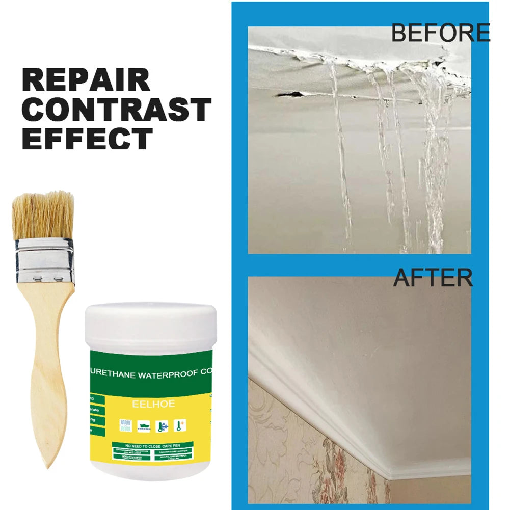 Transparent Waterproof Agent With Brush Coating Sealant Agent 30/100/300g Polyurethane Glue For Home For Roof Bathroom Qme