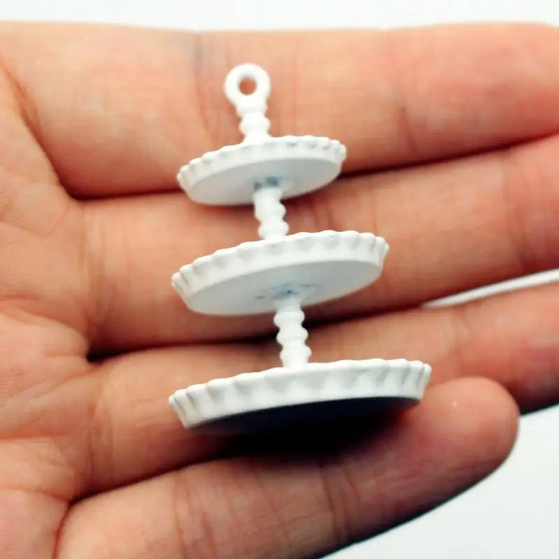 Dollhouse Mini Cake Tray Model Simulation Miniature Stand Ornament Qme White