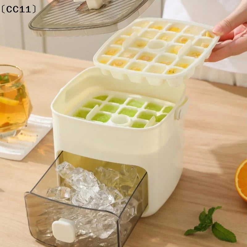 48 Grid Ice Cube Mold Double Layer Reusable Refrigerator Maker Qme