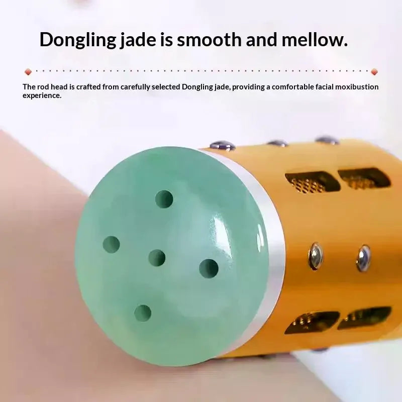 360 Rotation Jade Moxibustion Stick Raised Point Massage Gua Sha Tool Qme